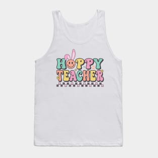 Retro Happy Teacher Easter Bunny Family Matching Tank Top